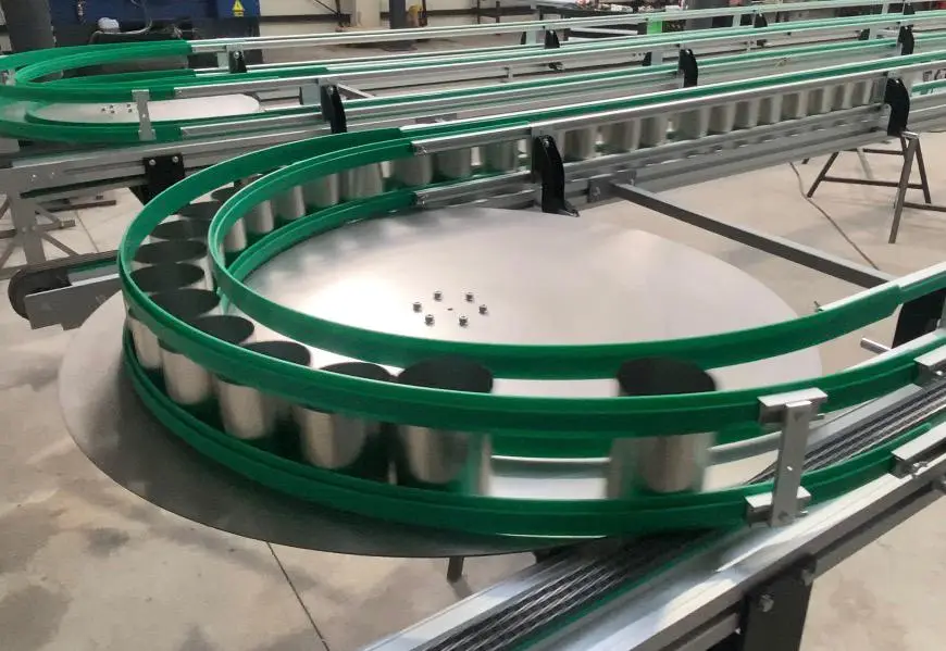 aerial line can triplex chain conveyor